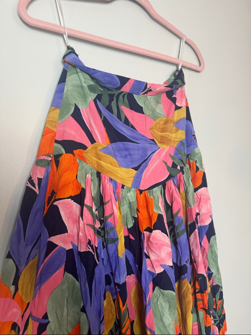 Floral Maxi Skirt in Multicolor Leaves Print - Picture 2 of 5